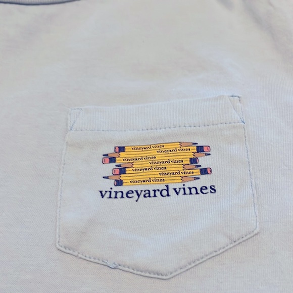 Vineyard Vines Long sleeve .Whale back to school. Pocket Tee. Size 7 - Picture 4 of 7